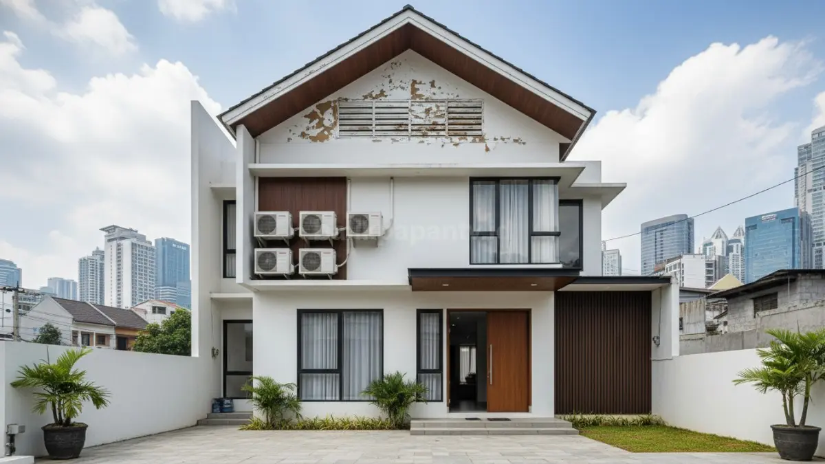 Ilustrasi kesalahan desain ventilasi rumah atap tinggi
