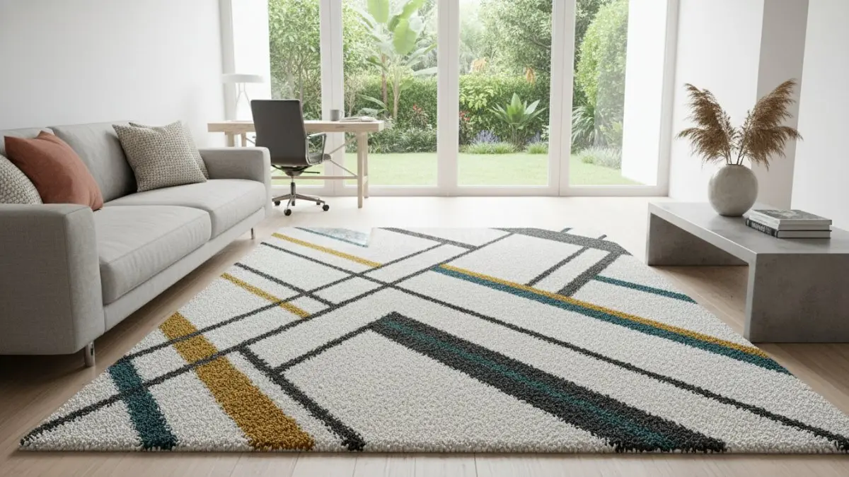  Karpet Bulu dengan Motif Geometris. (BTV/Ai)