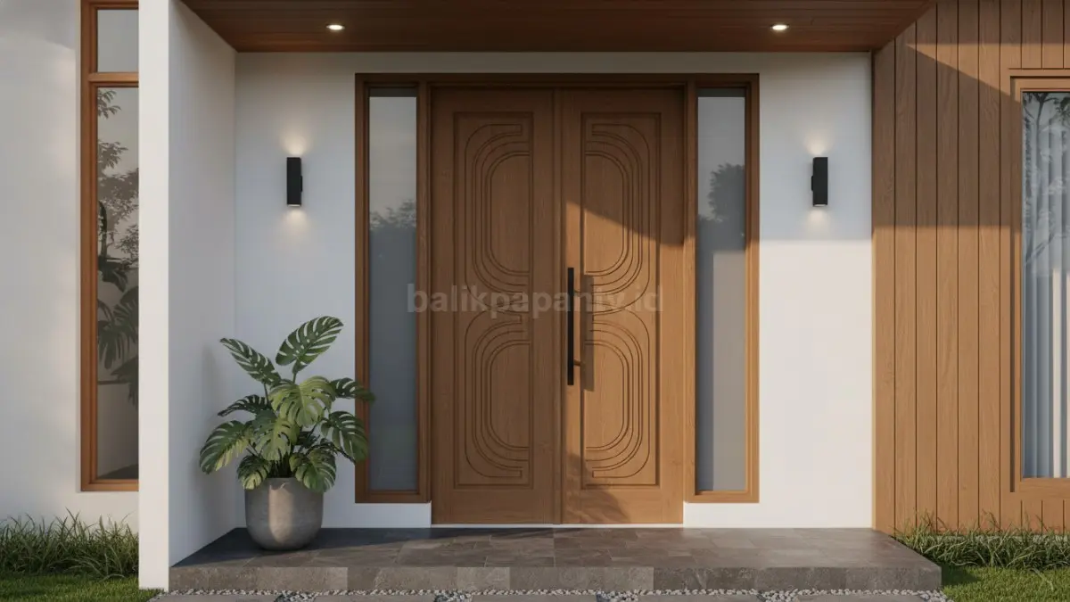  Pintu dengan Ornamen atau Ukiran . (BTV/Ai)