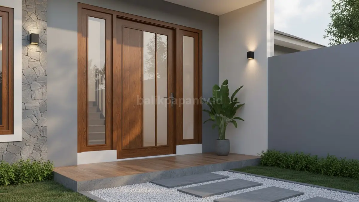  Pintu Kayu Solid Modern  (BTV/Ai)
