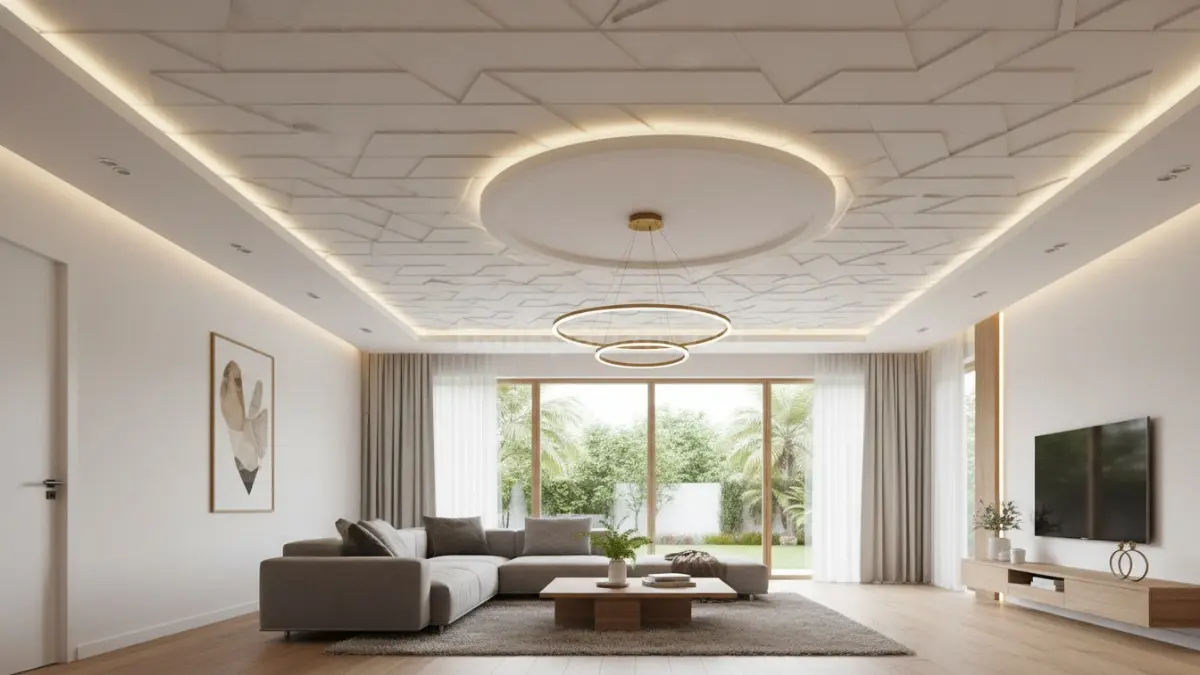 Plafon PVC dengan Desain 3D. (BTV/Ai)