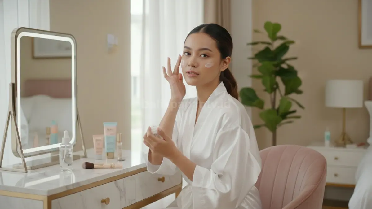 Proses penggunaan moisturizer dan primer sebelum make up