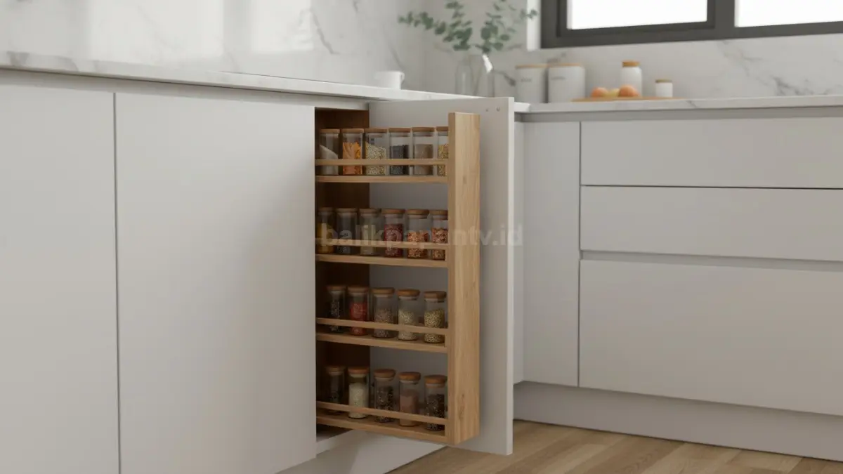 Rak Tarik dalam Kabinet (Pull-Out Spice Rack) (BTV/Ai)