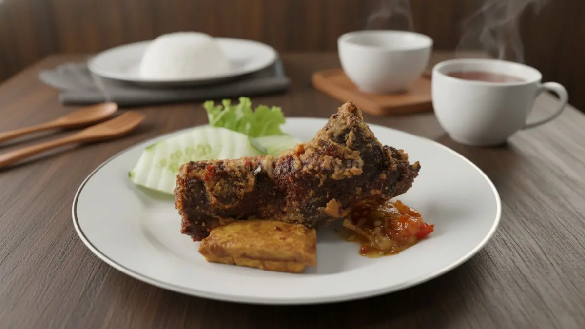 Sajian iga bakar dengan tampilan menggugah selera di meja makan