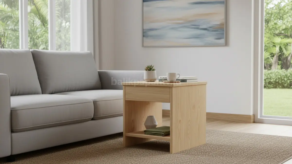 Side Table Dengan Rak Terbuka yang Multifungsi (BTV/Ai)