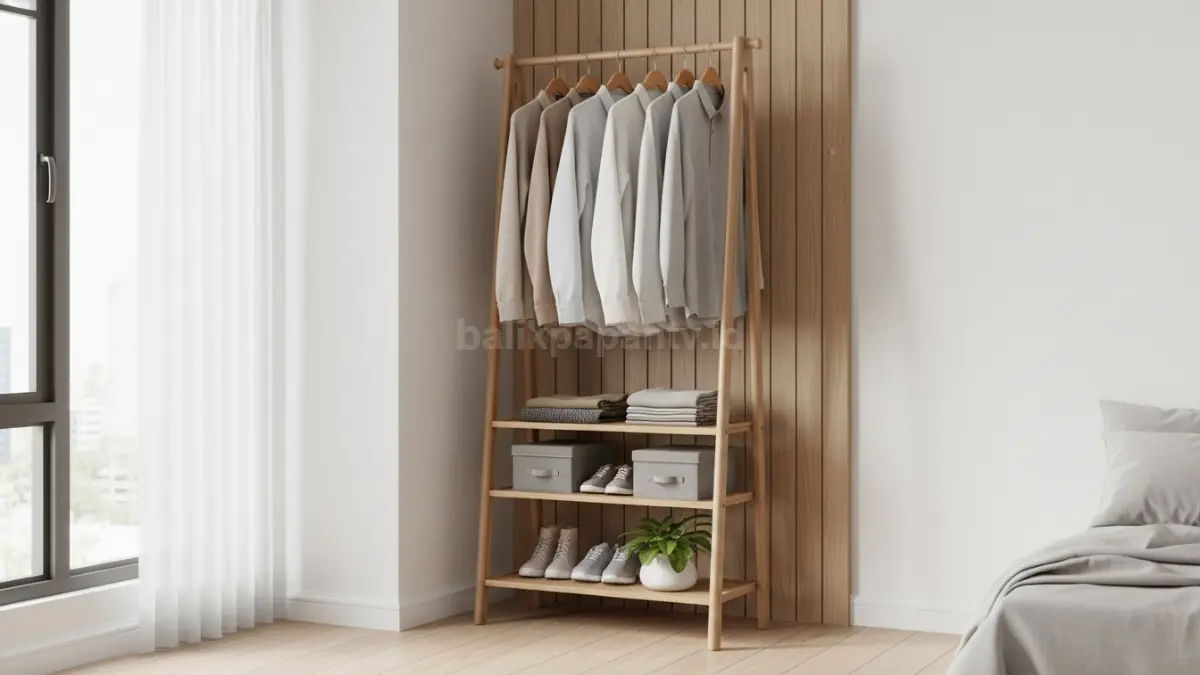Standing hanger kayu multifungsi (BTV/Ai)