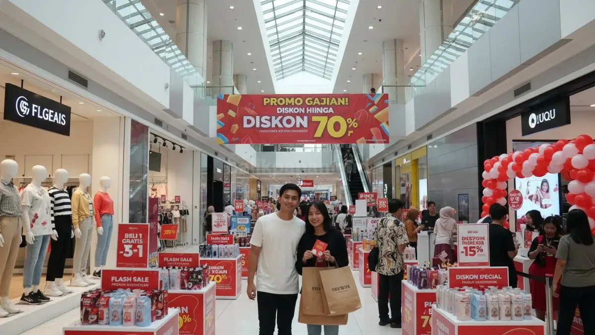 Suasana belanja modern dengan berbagai pilihan promo dan diskon