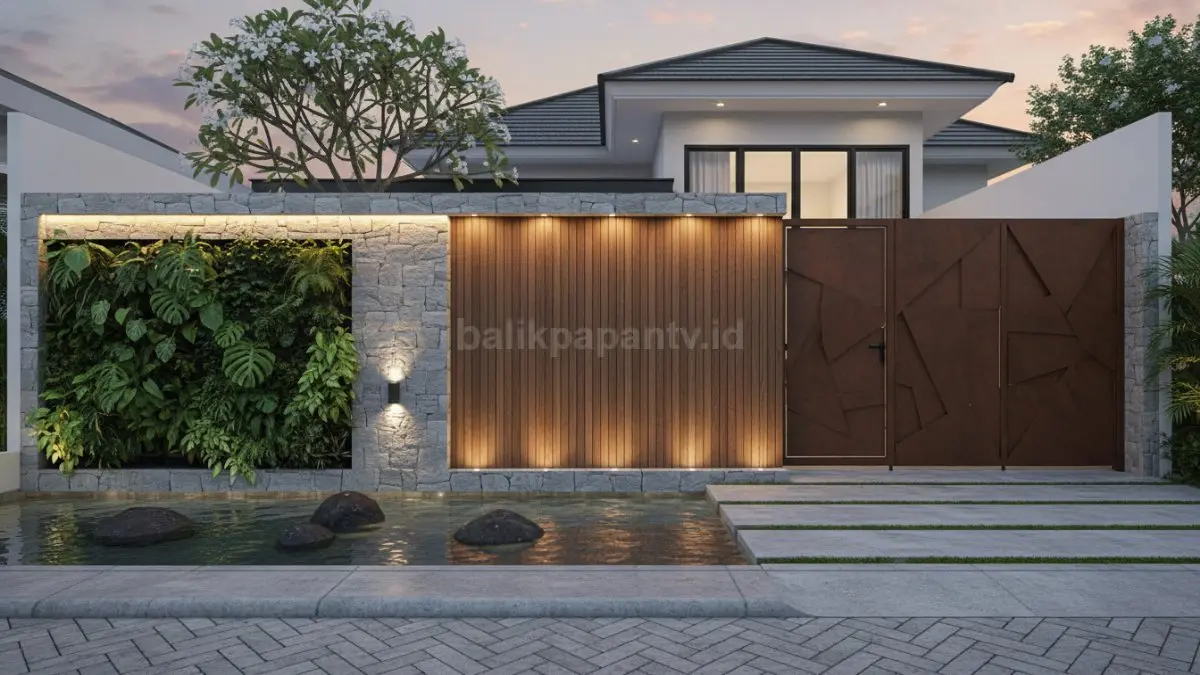 Tembok depan dengan bata ekspos yang elegan dan mudah dirawat. (BTV/Ai)