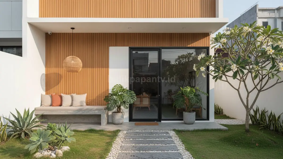 Contoh desain pintu masuk dengan desain menarik dan bersih. (BTV/Ai)