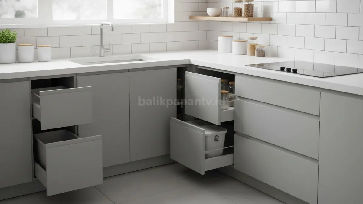 Countertop menyatu dengan kabinet multifungsi (BTV/Ai)