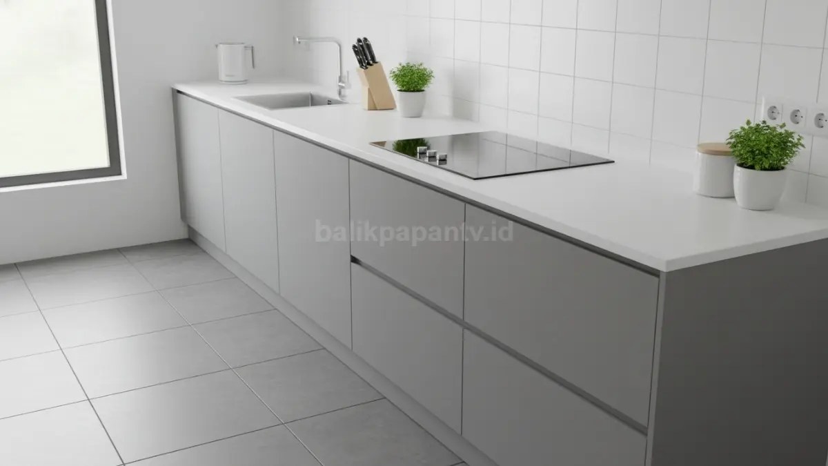 Countertop tipis dengan finishing clean look (BTV/Ai)