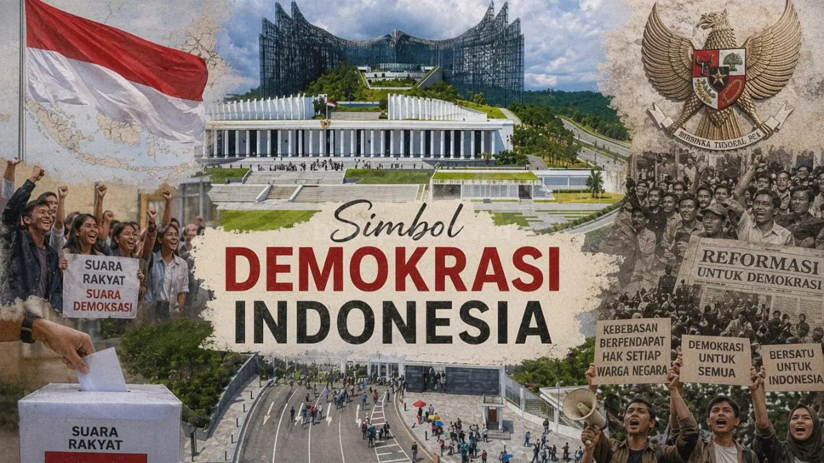 Kawasan IKN dengan simbol demokrasi Indonesia. (BTV/Ai)
