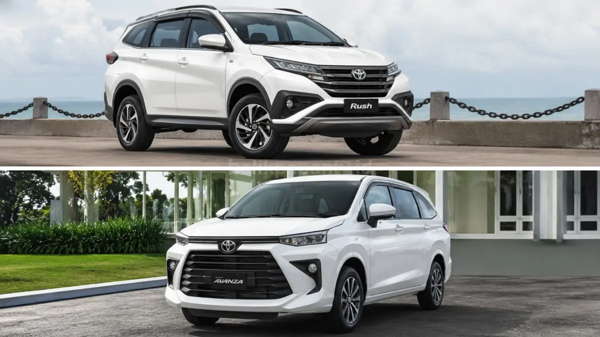 Kolase foto mobil Toyota Rush dan Avanza sebagai kendaraan operasional baru camat dan lurah di Samarinda. (BTV/Ai)