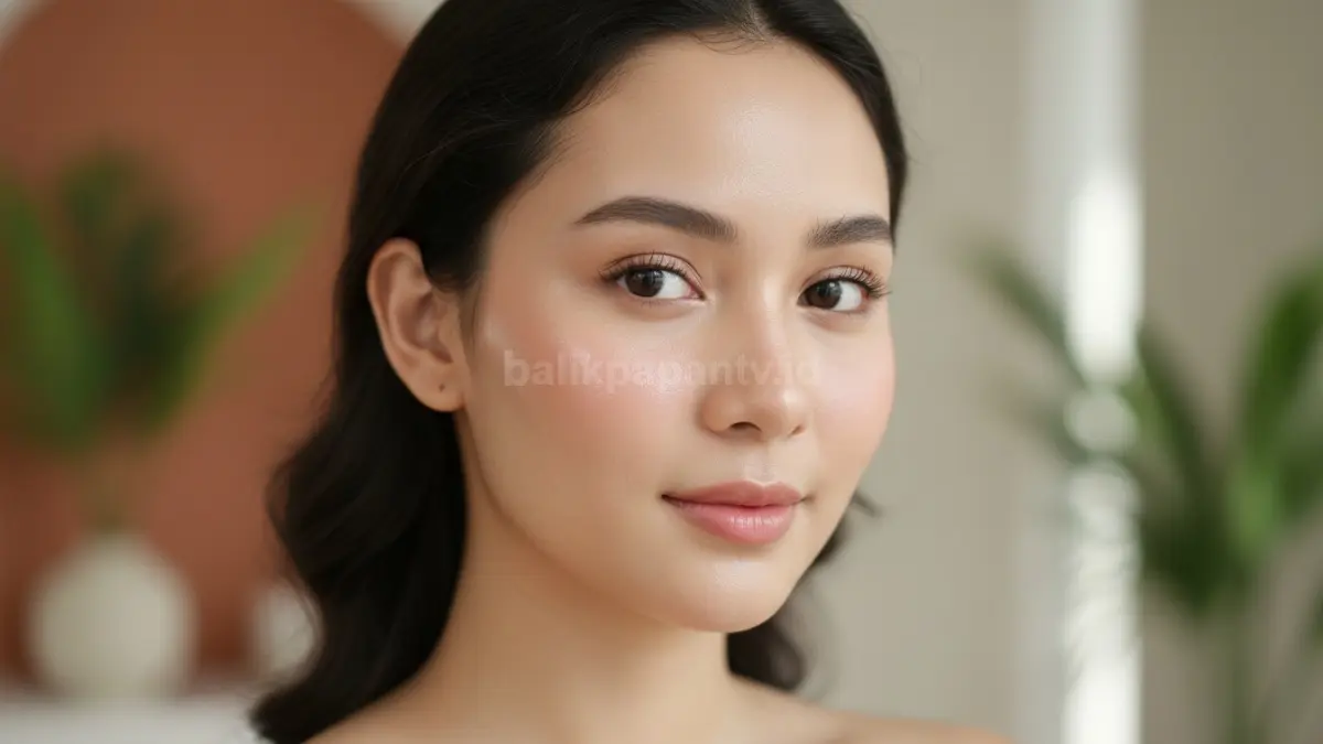 Kulit wajah lembab sehat setelah perawatan skincare rutin