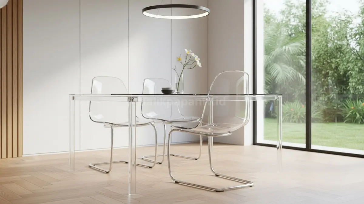 Kursi transparan full acrylic dengan bentuk ergonomis (BTV/Ai)