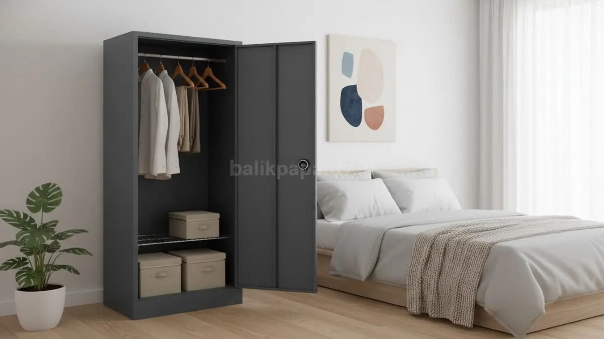  Lemari Besi Minimalis Satu Pintu. (BTV/Ai)