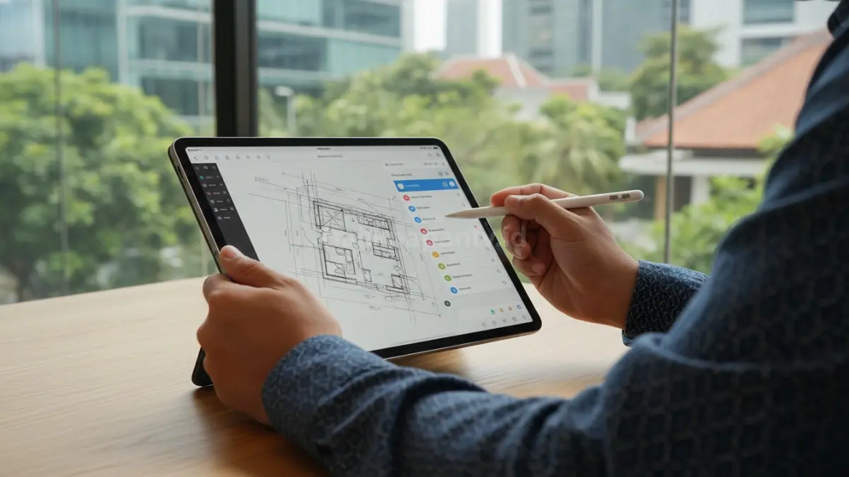 Pengguna iPad Pro dengan Apple Pencil menunjukkan fungsi produktivitas modern (BTV/Ai)