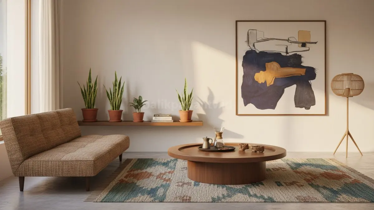 Ruang modern dengan pencahayaan hangat, tanaman kecil, dan dekor minimal yang fungsional serta estetik  (BTV/Ai)
