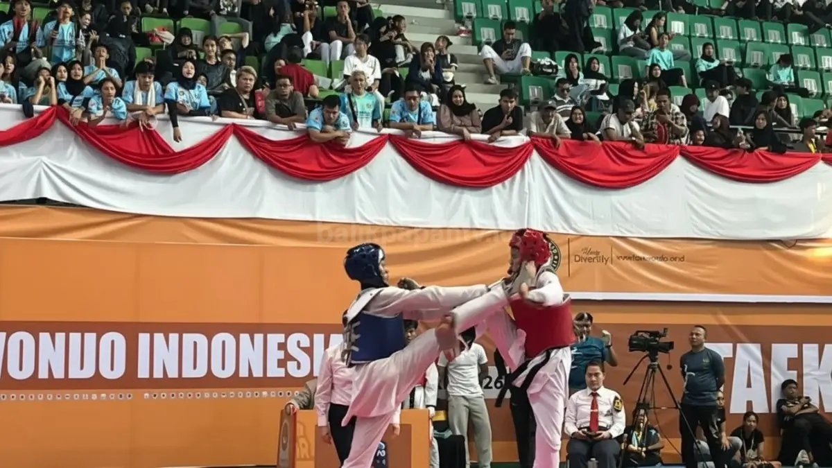 Atlet Taekwondo Kaltim bertanding di kejurnas 2026 dengan fokus evaluasi poomsae