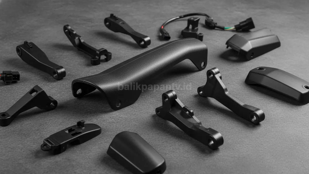 Detail komponen motor berbahan plastik seperti behel dan bracket (BTV/Ai)