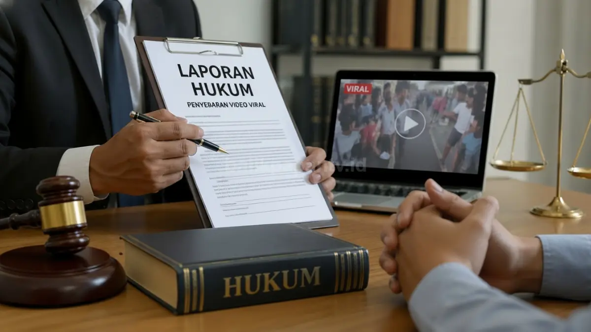 ilustrasi video viral yang memicu laporan hukum di Balikpapan.