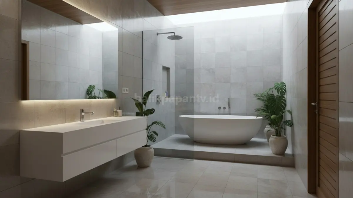 Kamar mandi bersih tanpa kerak dengan tampilan keramik kinclong
