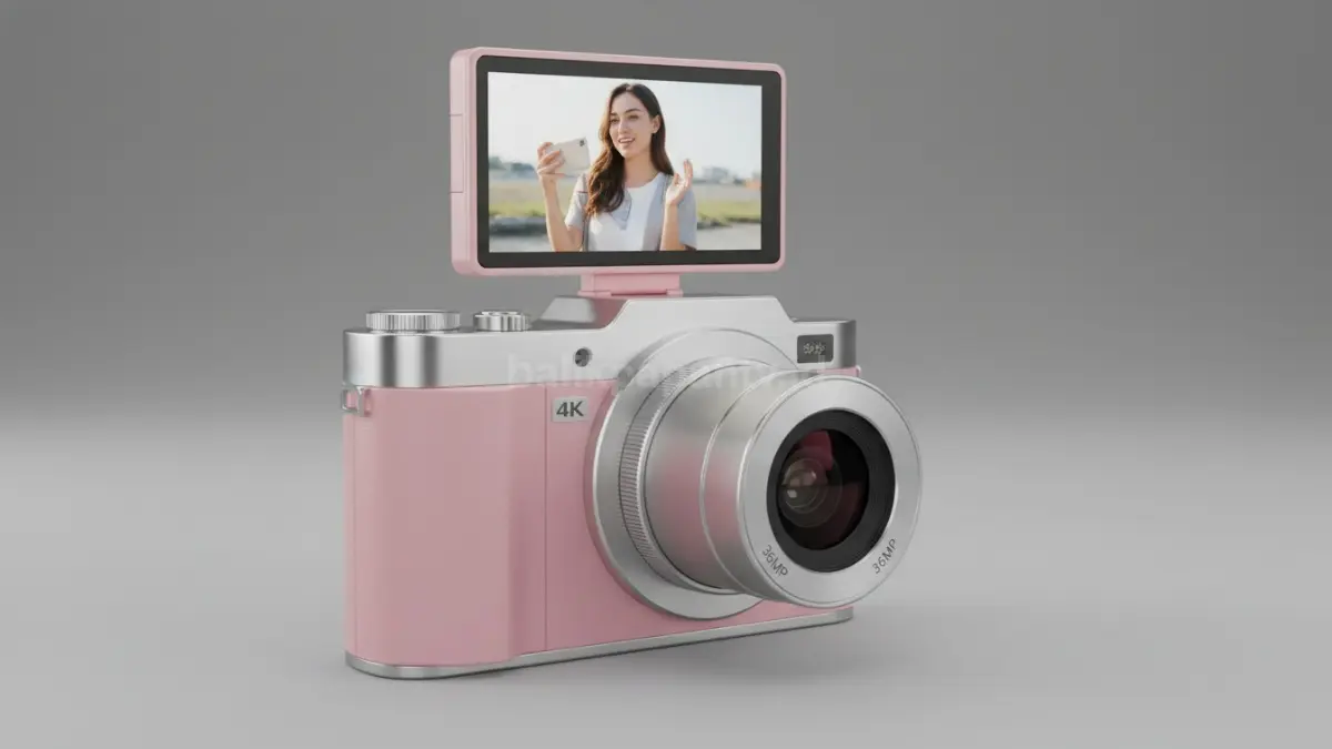 Kamera LK-007 dengan desain retro dan warna menarik untuk vlogging santai (BTV/Ai)