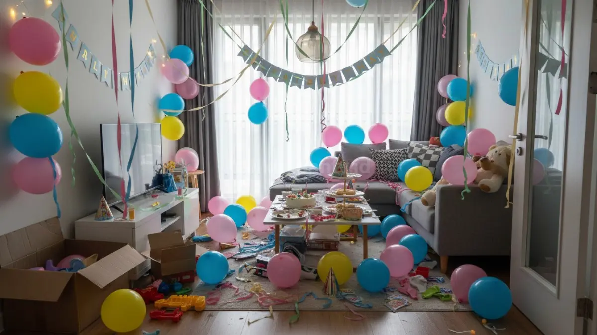 Kesalahan dekor ulang tahun di rumah kecil yang membuat ruangan terasa penuh
