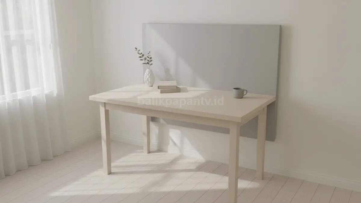 Meja foto dengan panel background terintegrasi (BTV/Ai)
