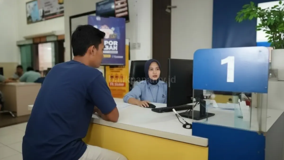 Petugas pajak melayani konsultasi wajib pajak di kantor