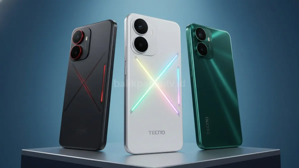 Tampilan TECNO POVA 8 Series dengan desain modern dan varian berbeda (BTV/Ai)