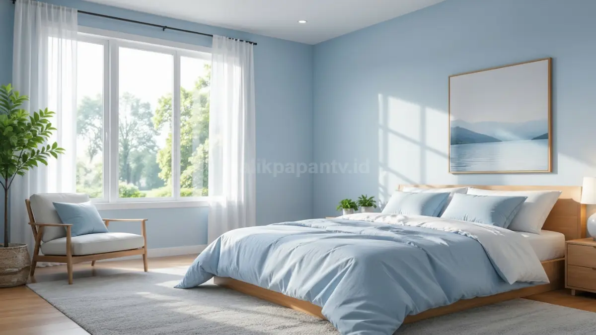Warna cat rumah biru muda. (BTV/Ai)