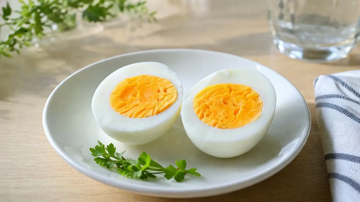 Ilustrasi dua telur rebus sebagai menu sarapan sehat penuh nutrisi pagi hari. (BTV/Ai)