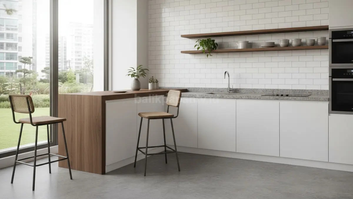 Bar menyatu dengan kitchen set
