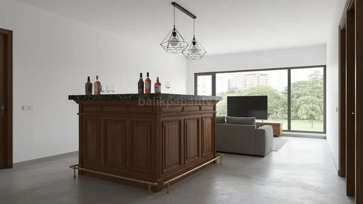 Contoh kesalahan desain bar mini yang terlalu besar
