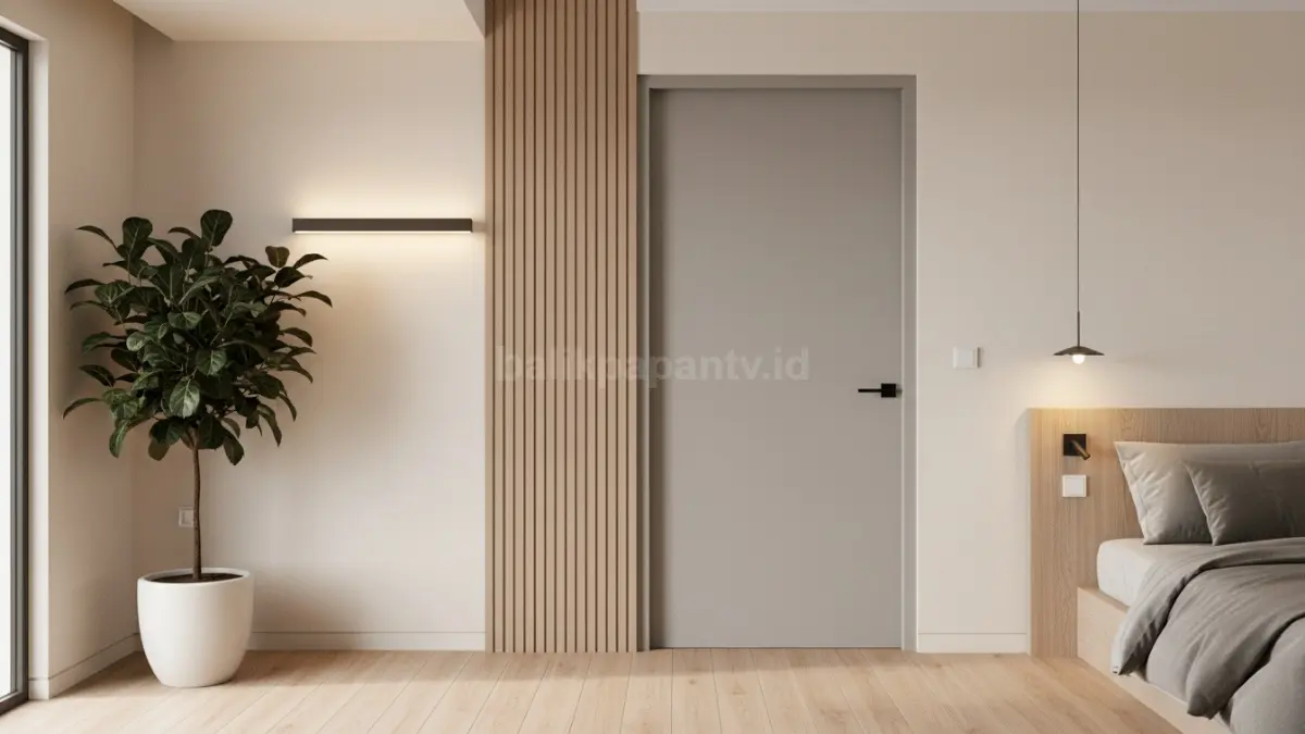 Contoh pintu flush yang menyatu dengan dinding kamar. (BTV/Ai)