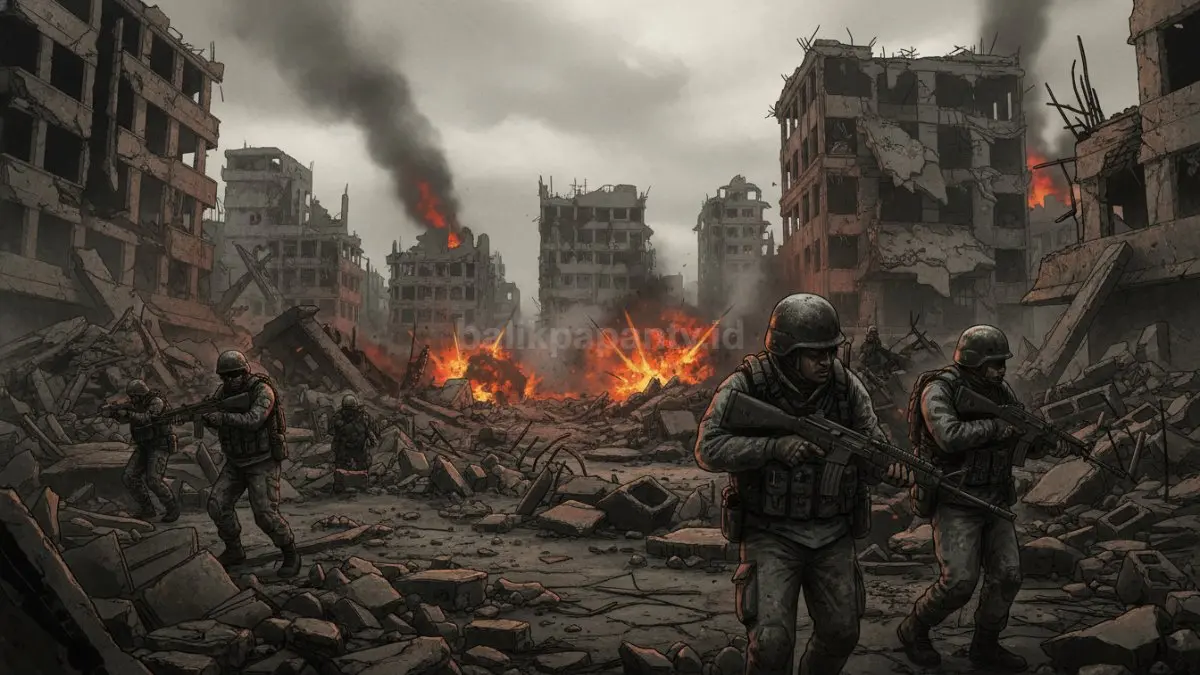 Ilustrasi militer dan ketegangan konflik