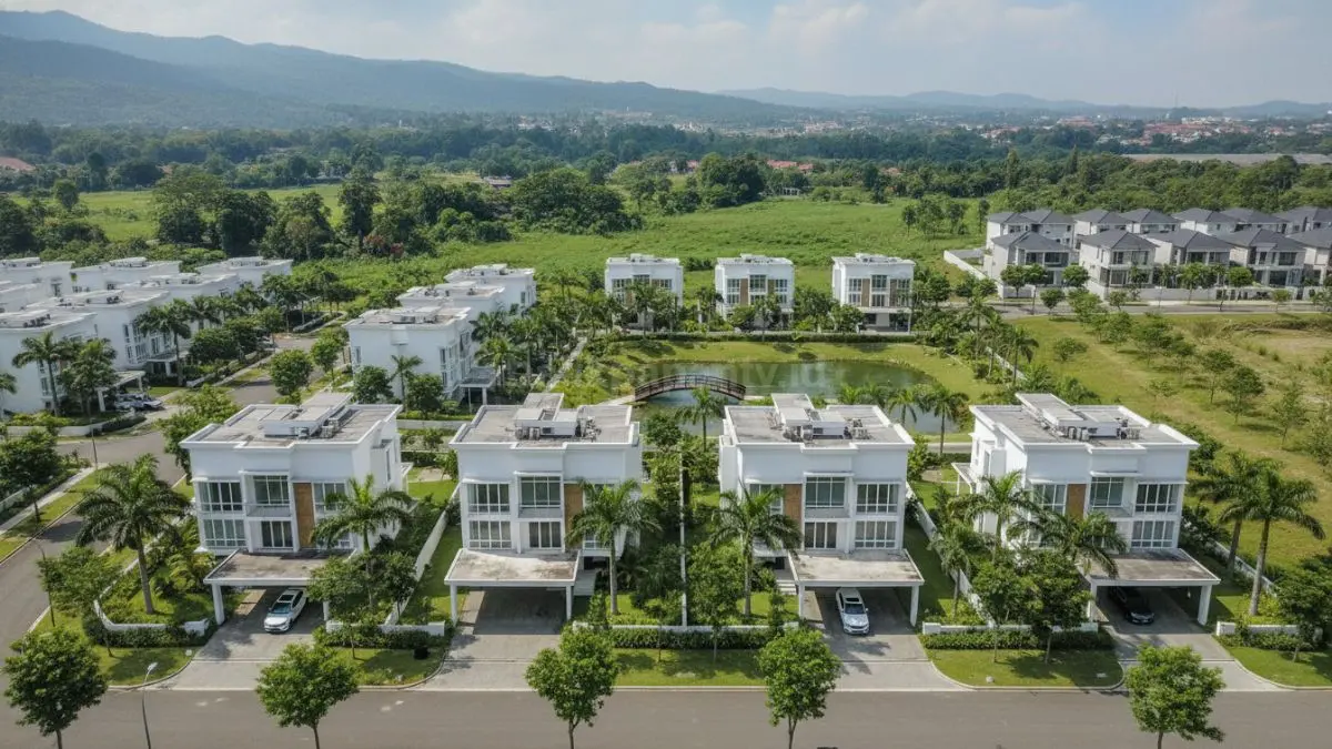 Kawasan perumahan Sentul dengan konsep hijau dan modern. (BTV/Ai)