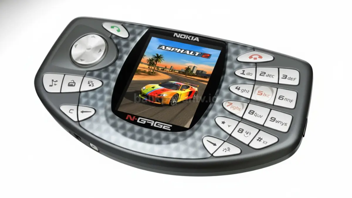 Layar kecil N-Gage menampilkan game 3D seperti Asphalt 2 (BTV/Ai)