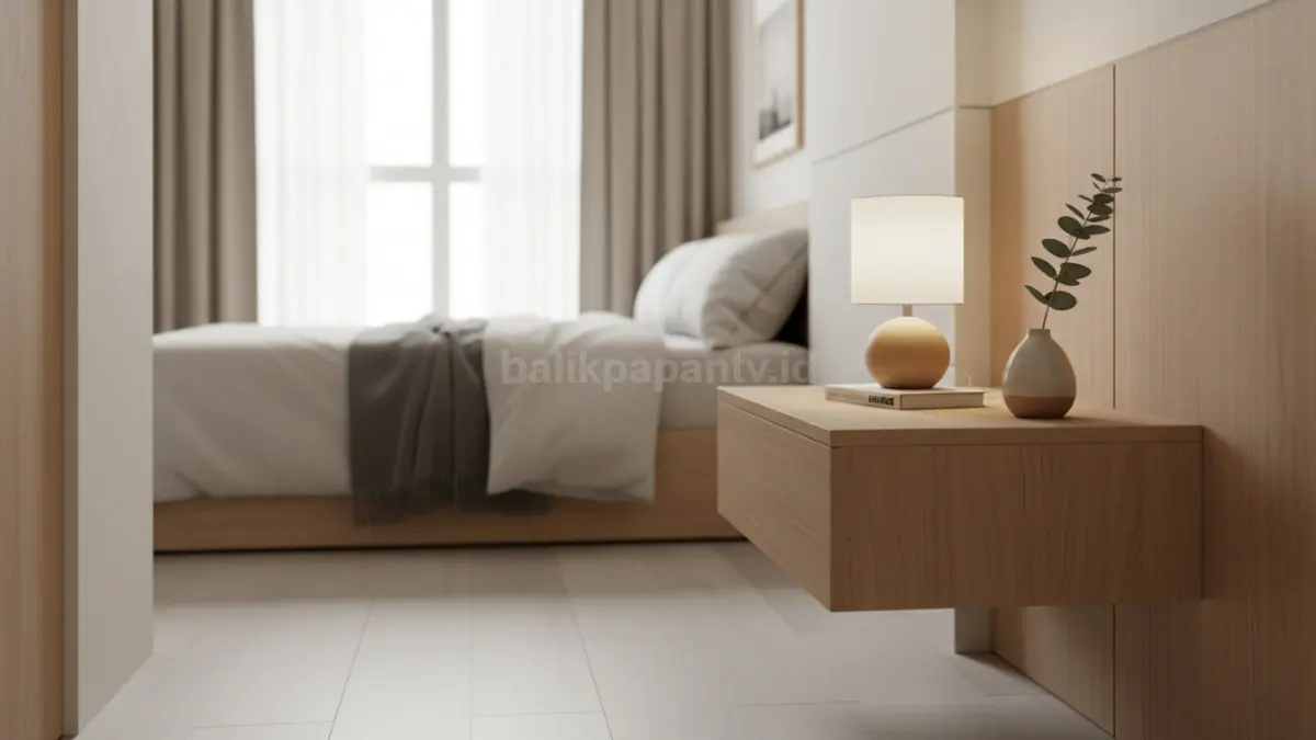 Meja dinding melayang (floating bedside table) (BTV/Ai)