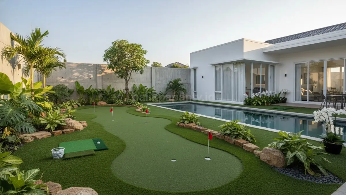 Model lapangan golf seperti apa yang cocok untuk halaman rumah minimalis
