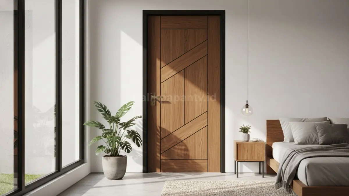  Pintu panel geometris modern . (BTV/Ai)