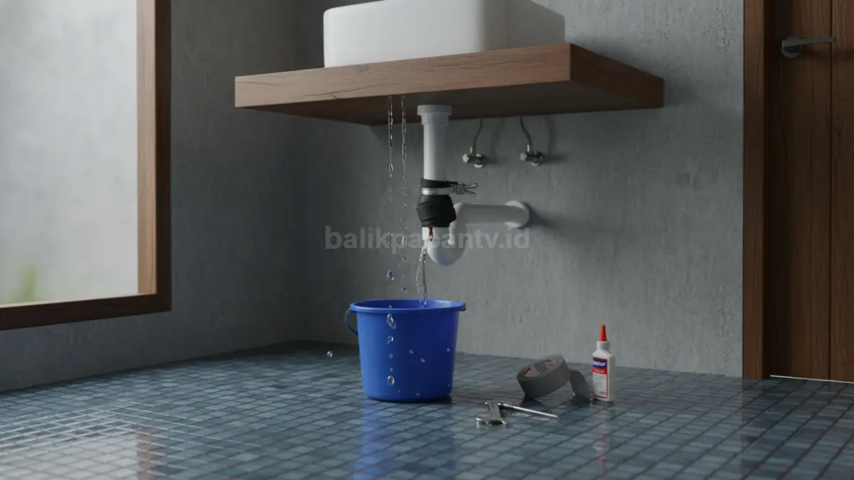 Pipa bocor di rumah dengan air menetes dan solusi perbaikan cepat
