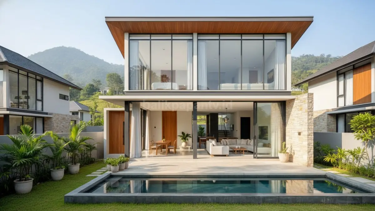 Rumah minimalis modern dengan konsep terbuka. (BTV/Ai)