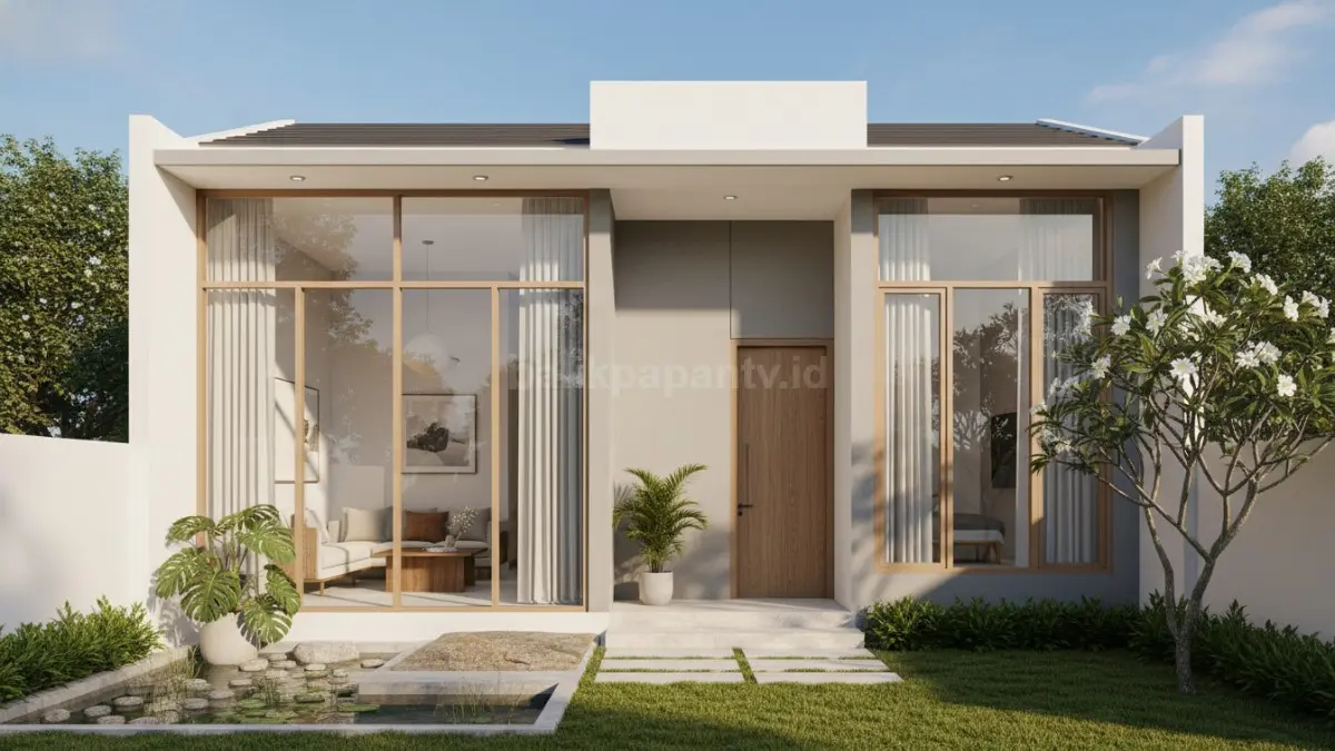 Rumah minimalis modern dengan warna netral dan pencahayaan alami  (BTV/Ai)
