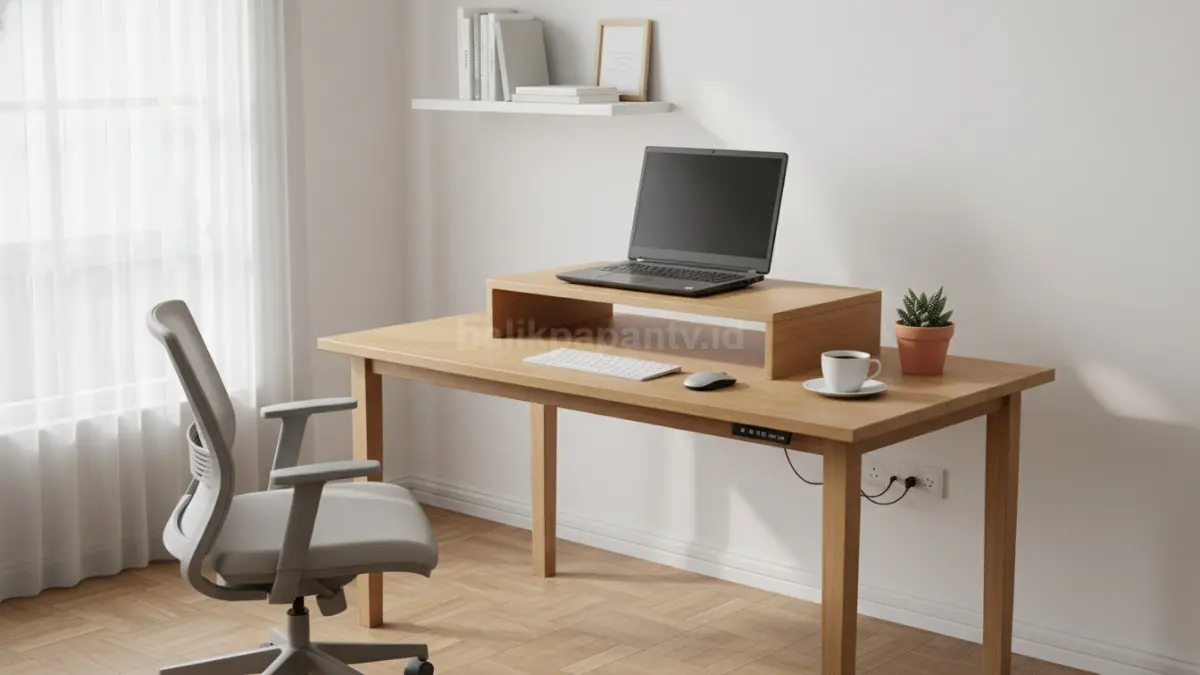 Standing desk portable berbasis meja biasa (BTV/Ai)