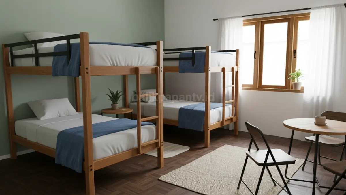 Tempat Tidur Tingkat Minimalis Model Terpisah Fleksibel (BTV/Ai)