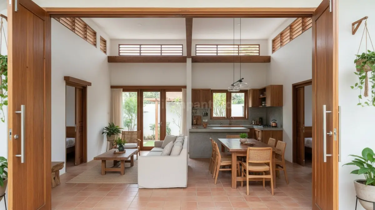 Rumah di pedesaan dengan konsep open space fungsional