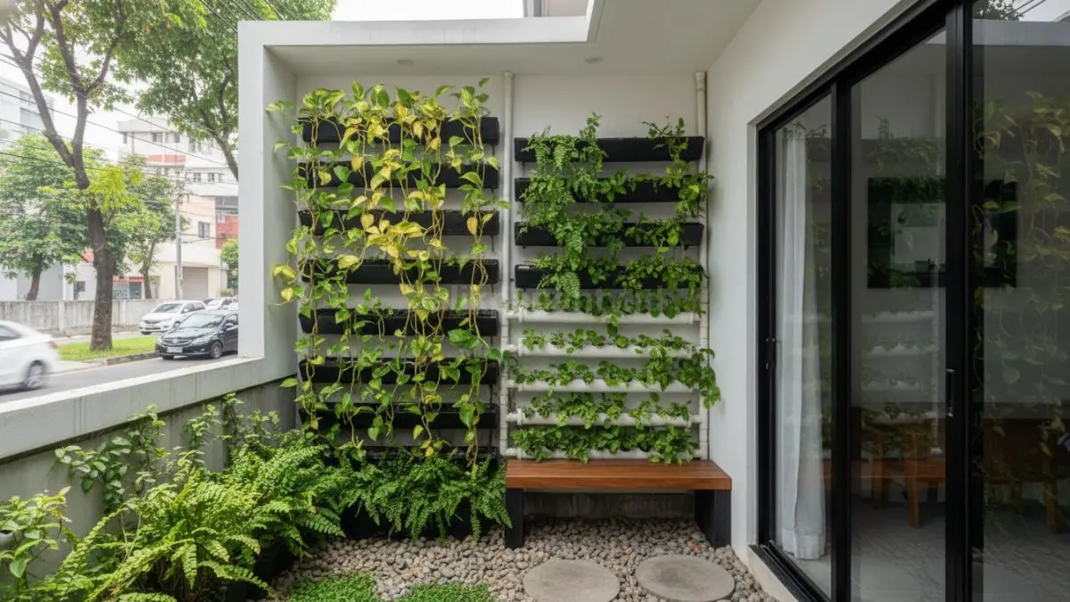 berbagai desain taman minimalis seperti vertikal, zen, dan taman kering