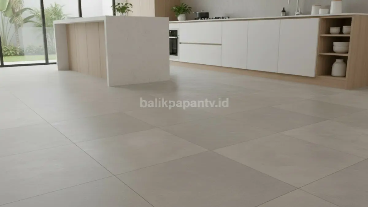 Ilustrasi lantai dapur dengan berbagai kondisi penggunaan. (BTV/Ai)
